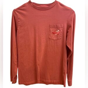 Vineyard Vines - Red, Large, Long Sleeve Pocket T-Shirt